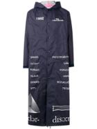 Undercover Long Printed Hooded Coat - Blue