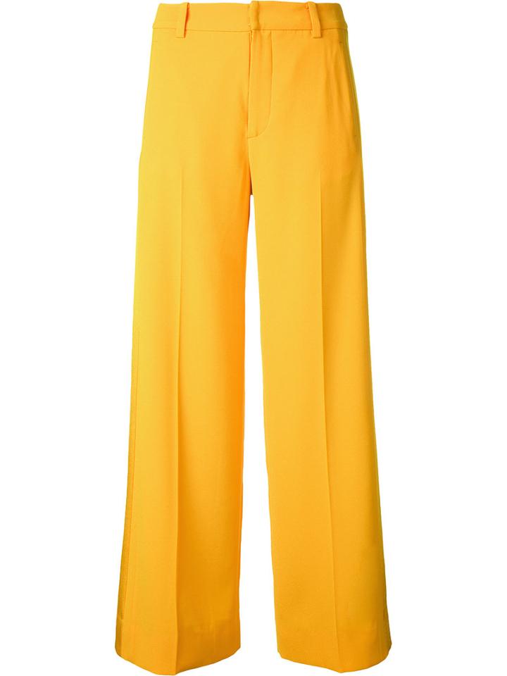 Le Ciel Bleu Truck Wide Pants, Women's, Size: 34, Yellow/orange, Cotton/acetate