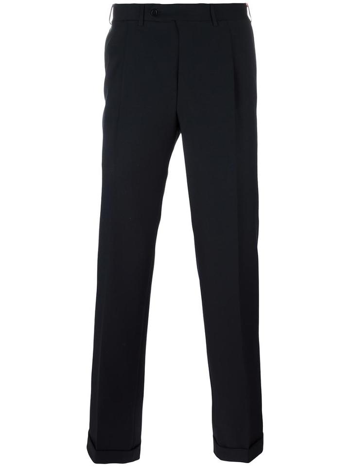 Canali Pleated Tailored Trousers, Men's, Size: 56, Blue, Wool