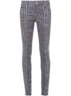 Guild Prime Pinstriped Skinny Trousers, Women's, Size: 36, Grey, Cotton/polyurethane/rayon
