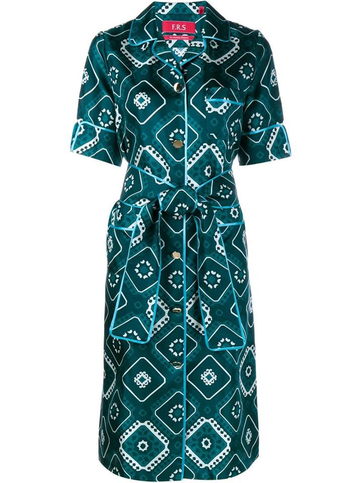 For Restless Sleepers Giacinto Printed Silk Wrap Dress