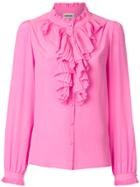 Zadig & Voltaire Tacco Ruffle Trim Shirt - Pink & Purple