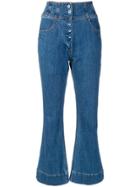 Ulla Johnson Cropped Flared Trousers - Blue