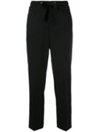 Dorothee Schumacher - Drawstring Cropped Trousers - Women - Silk/spandex/elastane/virgin Wool - 6, Black, Silk/spandex/elastane/virgin Wool