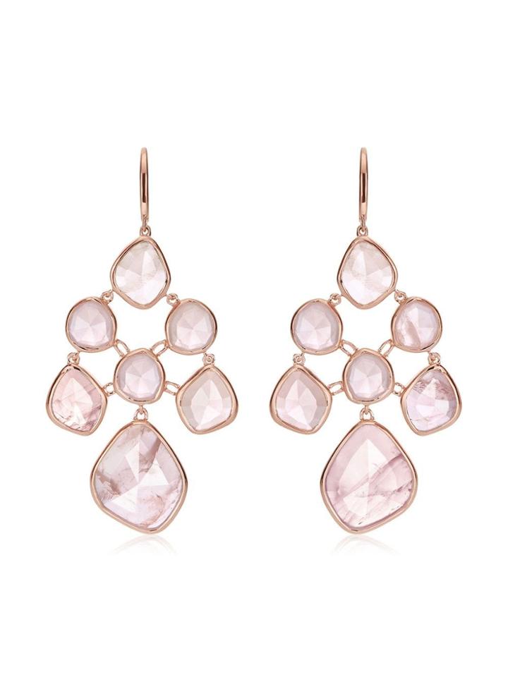 Monica Vinader Rp Siren Chandelier Rose Quartz Earrings - Pink