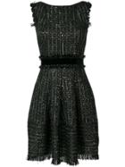 Talbot Runhof Sequin Tweed Dress - Black