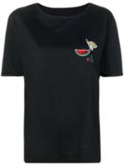 Fendi Pre-owned 1980's Floral Embroidery T-shirt - Black