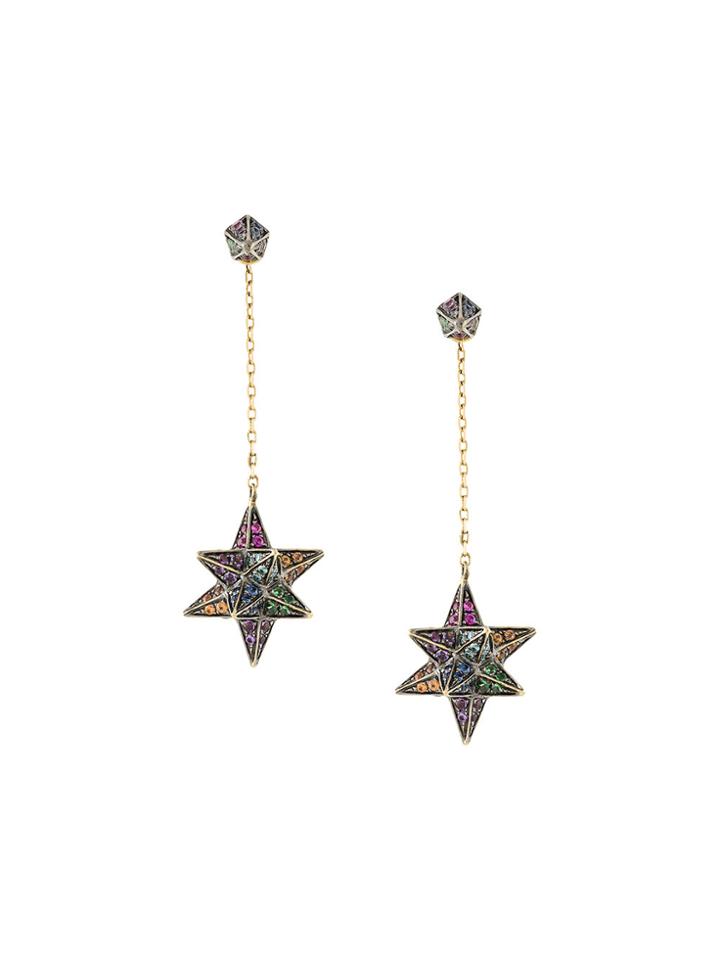 Noor Fares Rainbow Merkbana Drop Earrings - Metallic