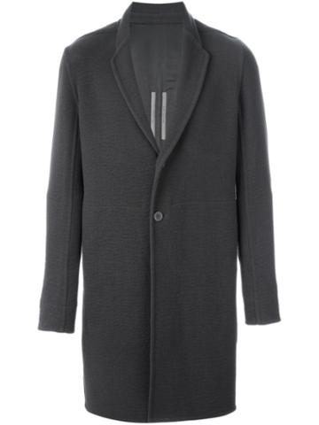 Rick Owens Single Breasted Coat, Men's, Size: 52, Grey, Cotton/cupro/viscose/cashmere
