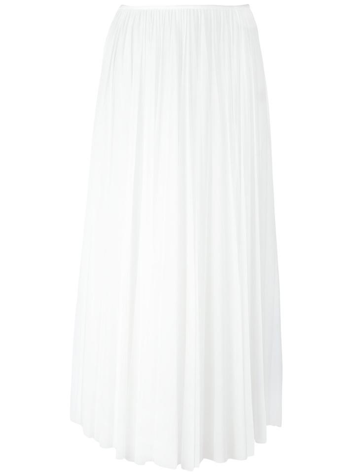 Céline Pleated Skirt, Women's, Size: 38, White, Polyester