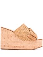 Casadei Cork Wedge Sandals - Brown