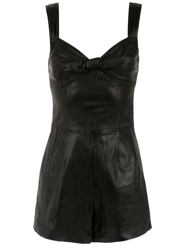 Andrea Bogosian Leather Playsuit - Black