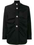 Marni - Ruched Jacket - Women - Cotton/polyamide/polyester - 46, Black, Cotton/polyamide/polyester
