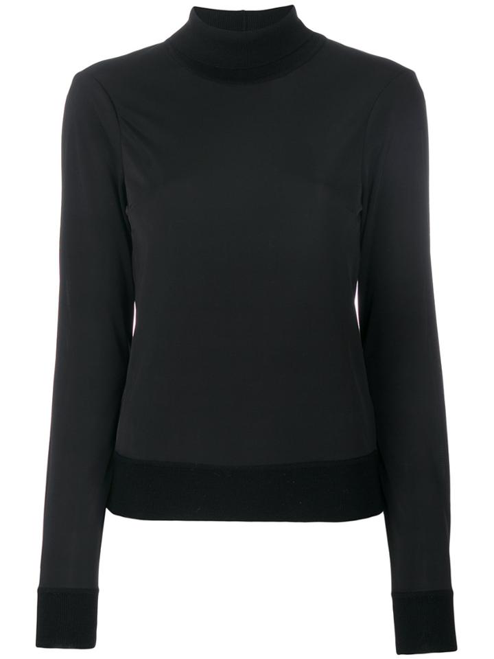 Joseph Contrast Trim Turtleneck Sweater - Black
