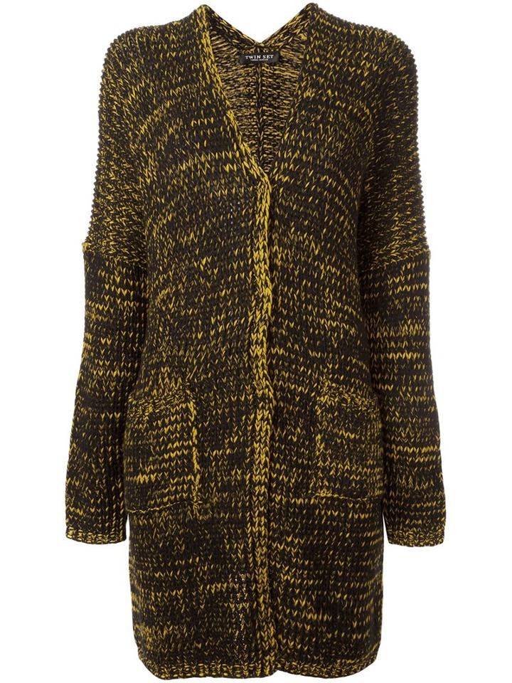 Twin-set V-neck Cardigan, Women's, Size: Medium, Black, Polyamide/viscose/cashmere/wool