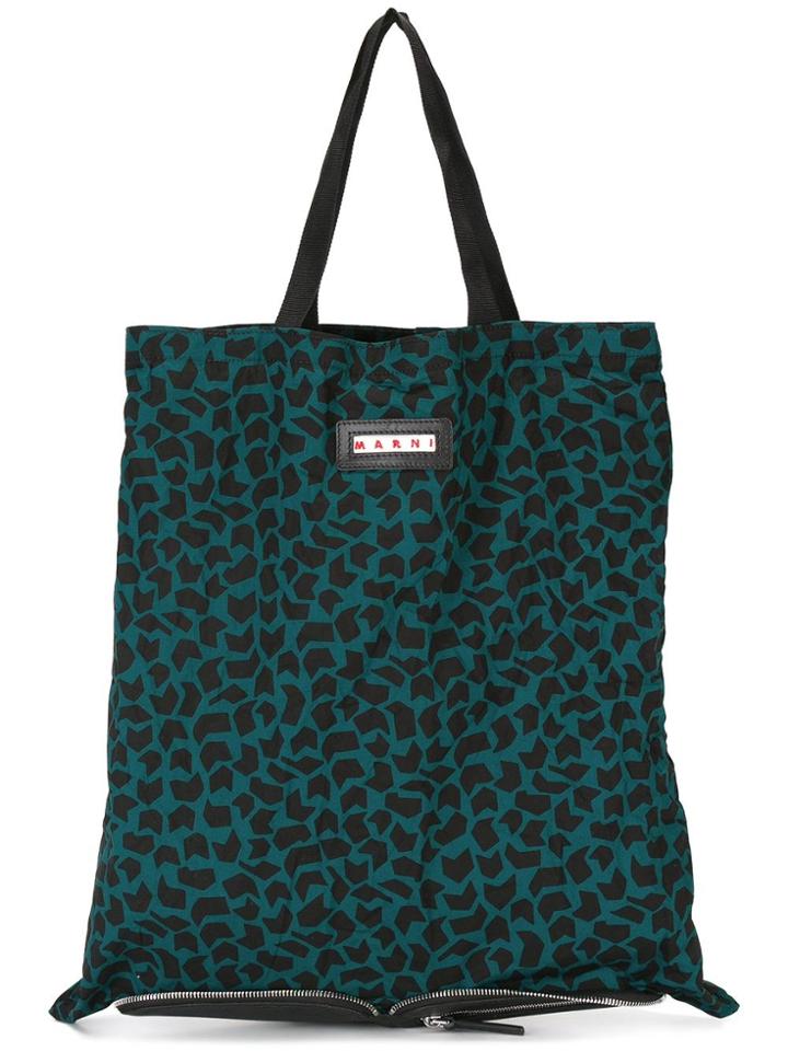 Marni Convertible Folding Shopper Tote - Green