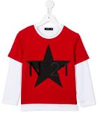 No21 Kids Velvet Logo Star T-shirt, Boy's, Size: 11 Yrs, Red