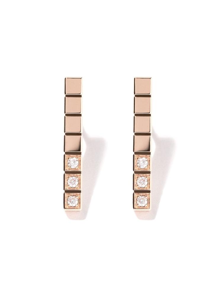 Chopard 18kt Rose Gold Ice Cube Pure Earrings - Fairmined Rose Gold