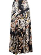 Stella Mccartney Cat Print Skirt, Women's, Size: 42, Black, Viscose/spandex/elastane