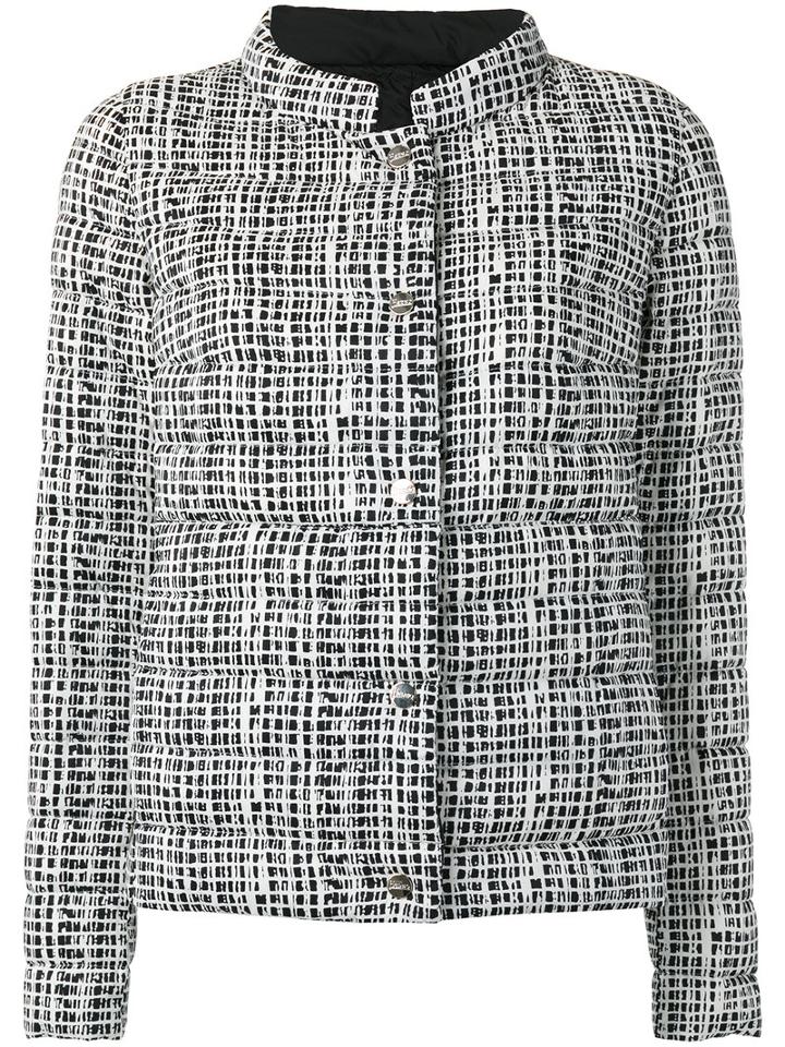 Herno Printed Puffer Jacket, Women's, Size: 46, White, Polyamide/polyurethane/feather Down
