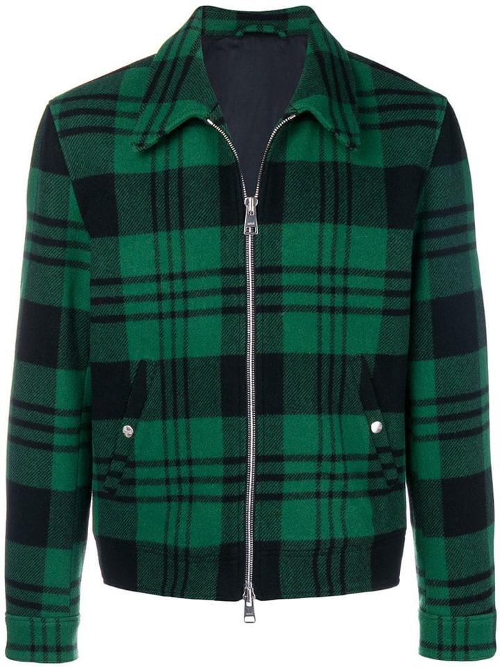 Ami Alexandre Mattiussi Plaid Zipped Jacket - Green
