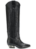 Isabel Marant Studded Heel Cowboy Boots - Black