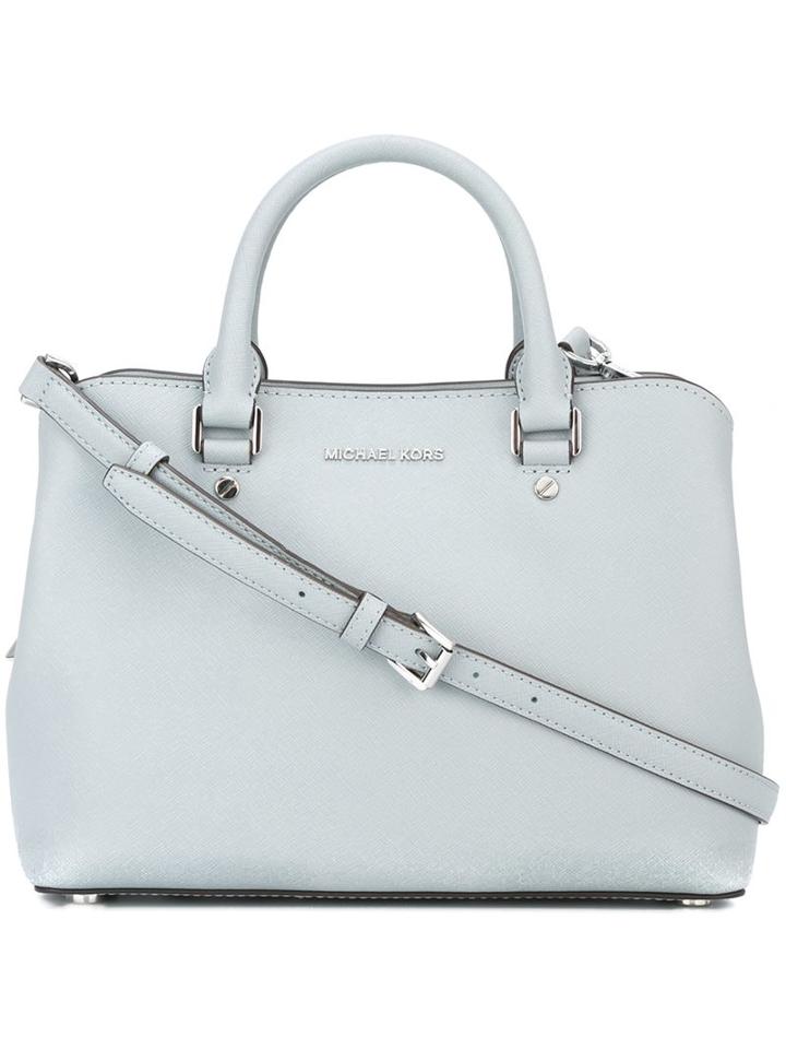 Michael Michael Kors Medium 'savannah' Tote, Women's, Blue, Calf Leather