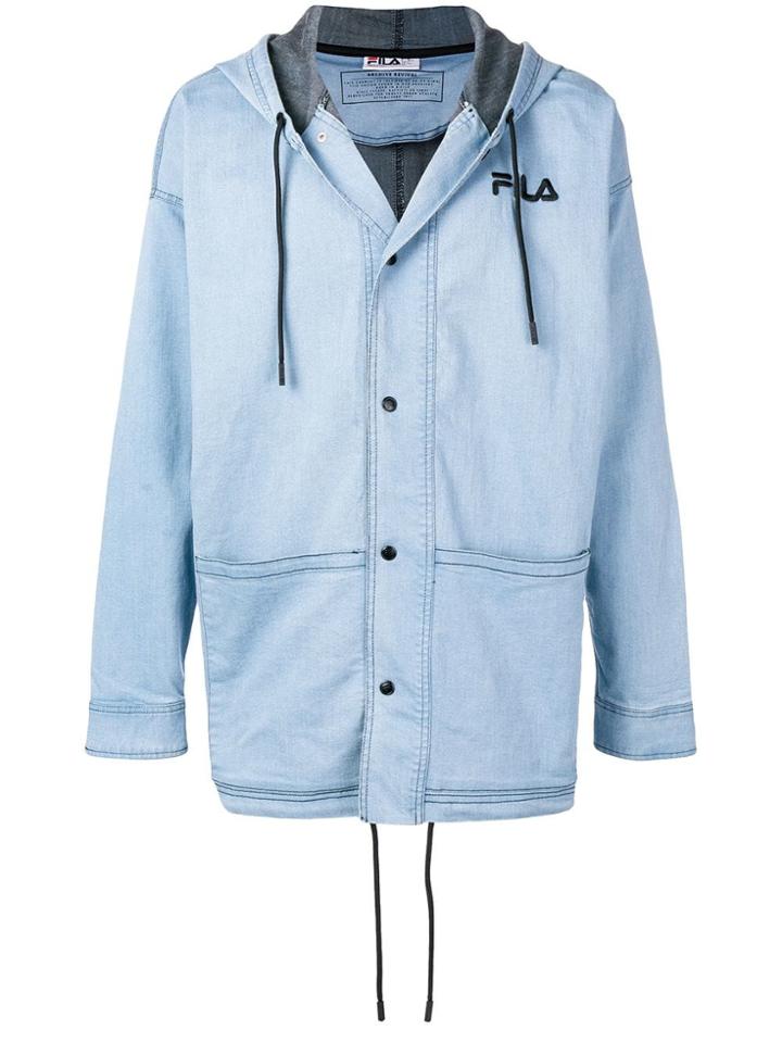Fila Hooded Denim Jacket - Blue