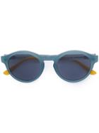 Linda Farrow - Round Sunglasses - Men - Acetate - One Size, Blue, Acetate