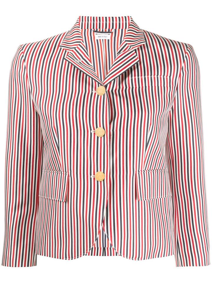 Thom Browne Rwb Print Silk Sport Coat - Red