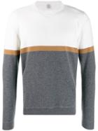 Eleventy Two Tone Fine Sweater - White