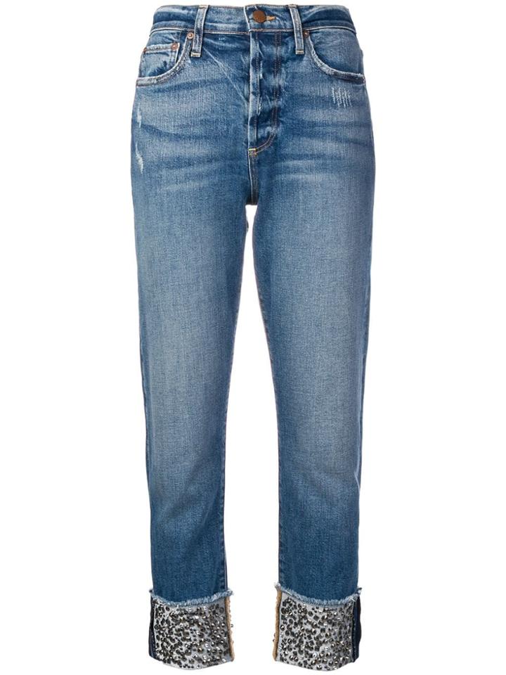 Alice+olivia Turned-up Hem Jeans - Blue