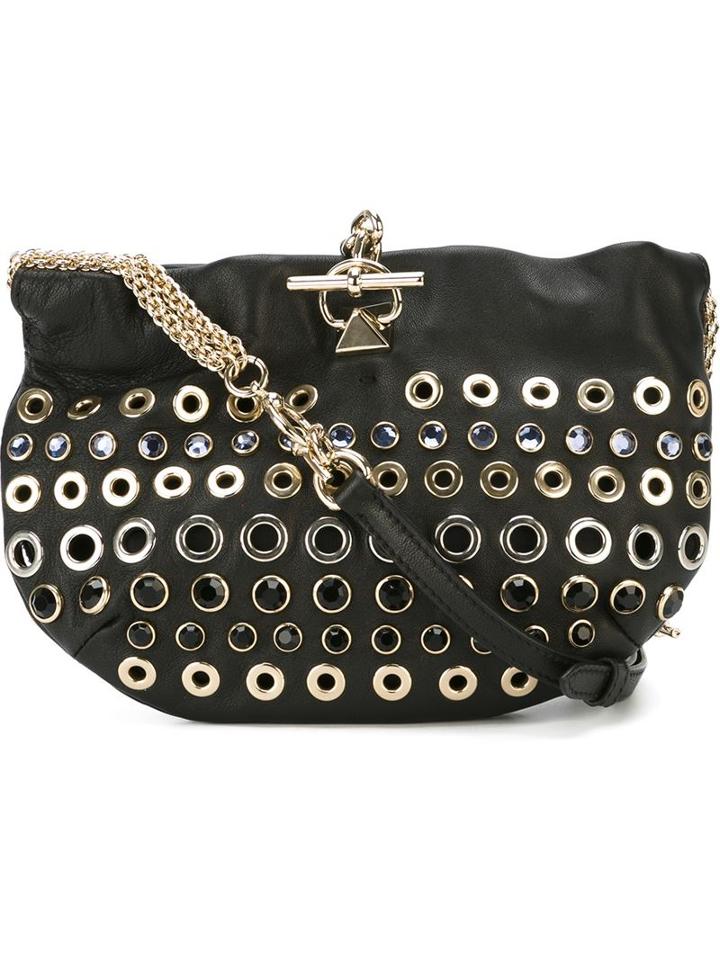 Sonia Rykiel Eyelet Embellished Cross Body Bag, Women's, Black