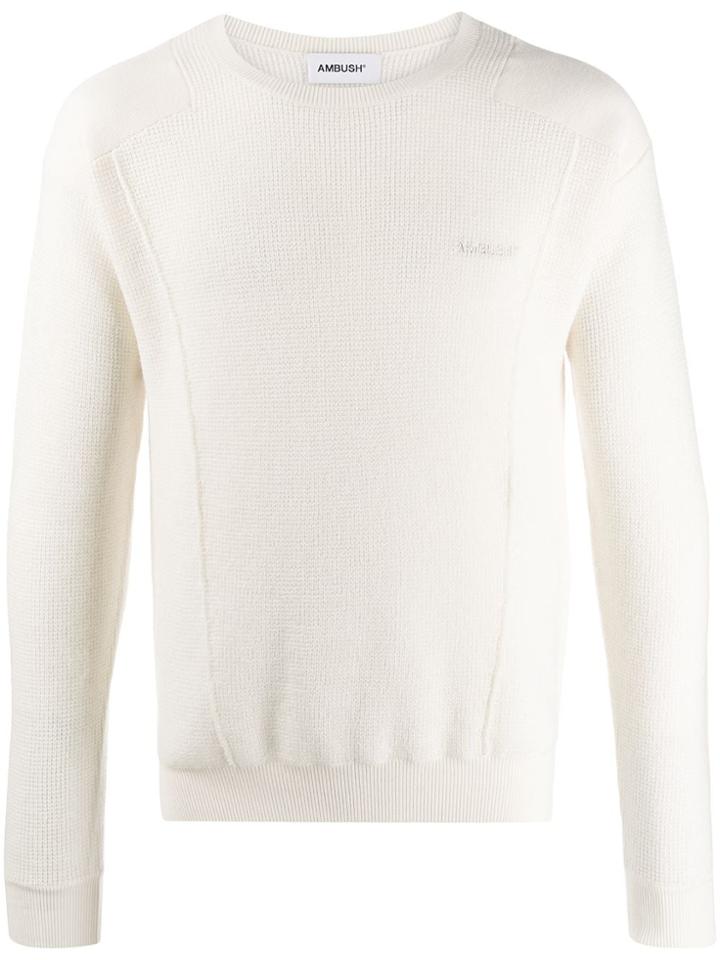 Ambush Panelled Knitted Jumper - Neutrals