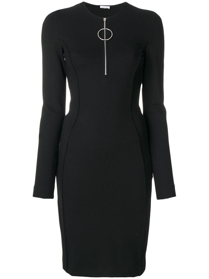 Mugler Zipped Neck Dress - Black