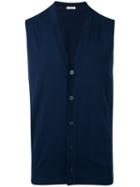 Paolo Pecora - Sleeveless Cardigan - Men - Cotton/silk - S, Blue, Cotton/silk