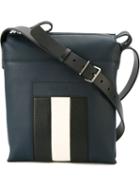Bally Contrast Stripe Shoulder Bag, Men's, Black, Calf Leather