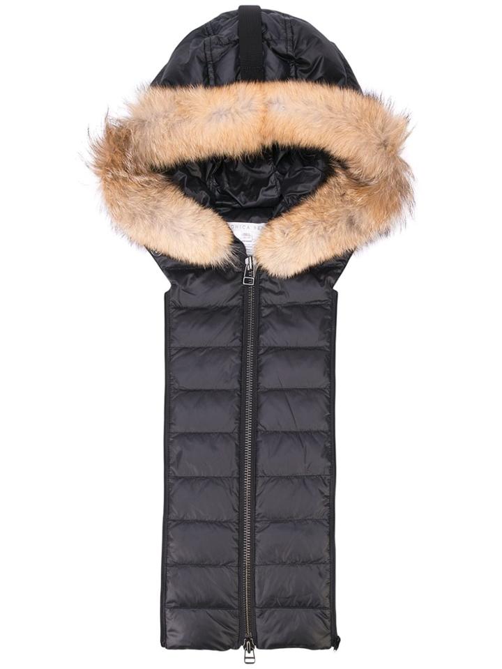 Veronica Beard Hooded Puffer Gilet - Black