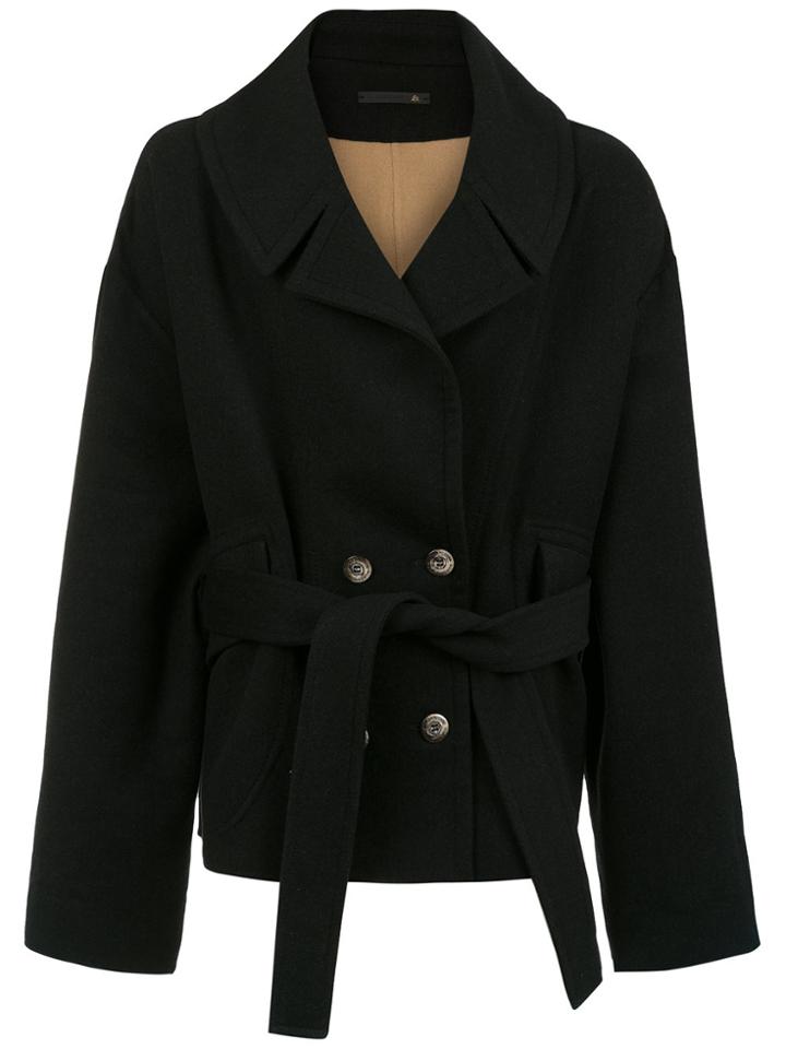 À La Garçonne Wool Oversized Coat - Black