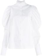 Karl Lagerfeld Puff Sleeve Poplin Shirt - White
