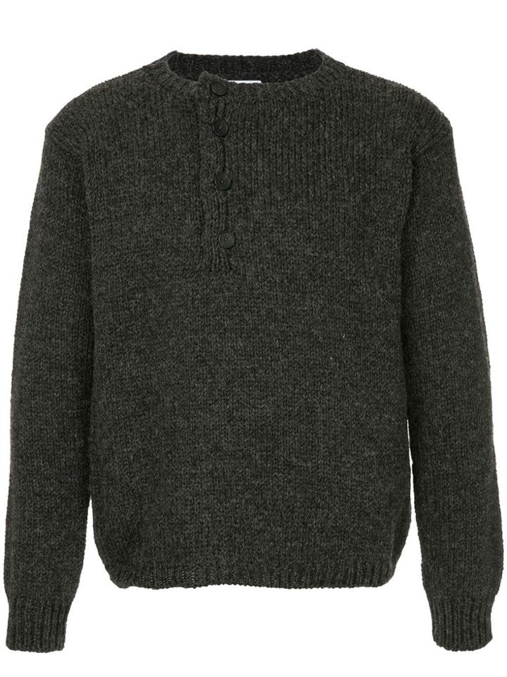 Bergfabel Cropped Crewneck Sweater - Grey