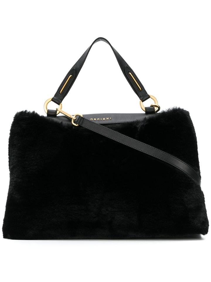 Orciani Faux Fur Tote - Black