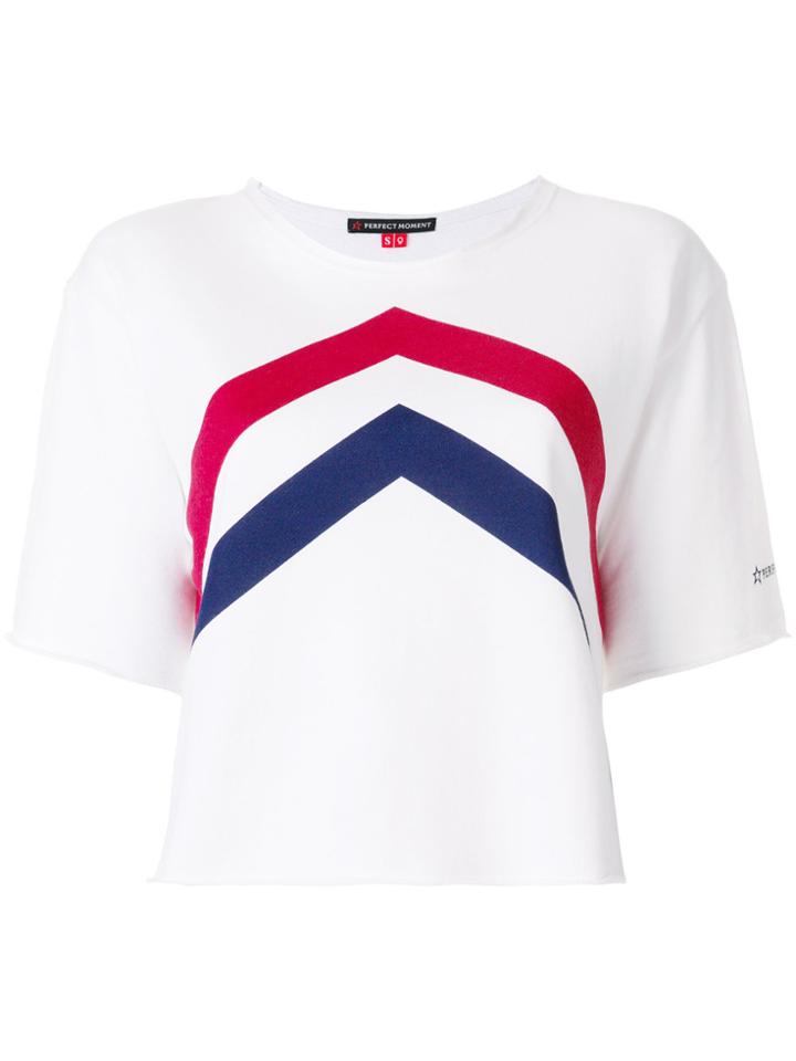 Perfect Moment Chevron Cropped T-shirt - White