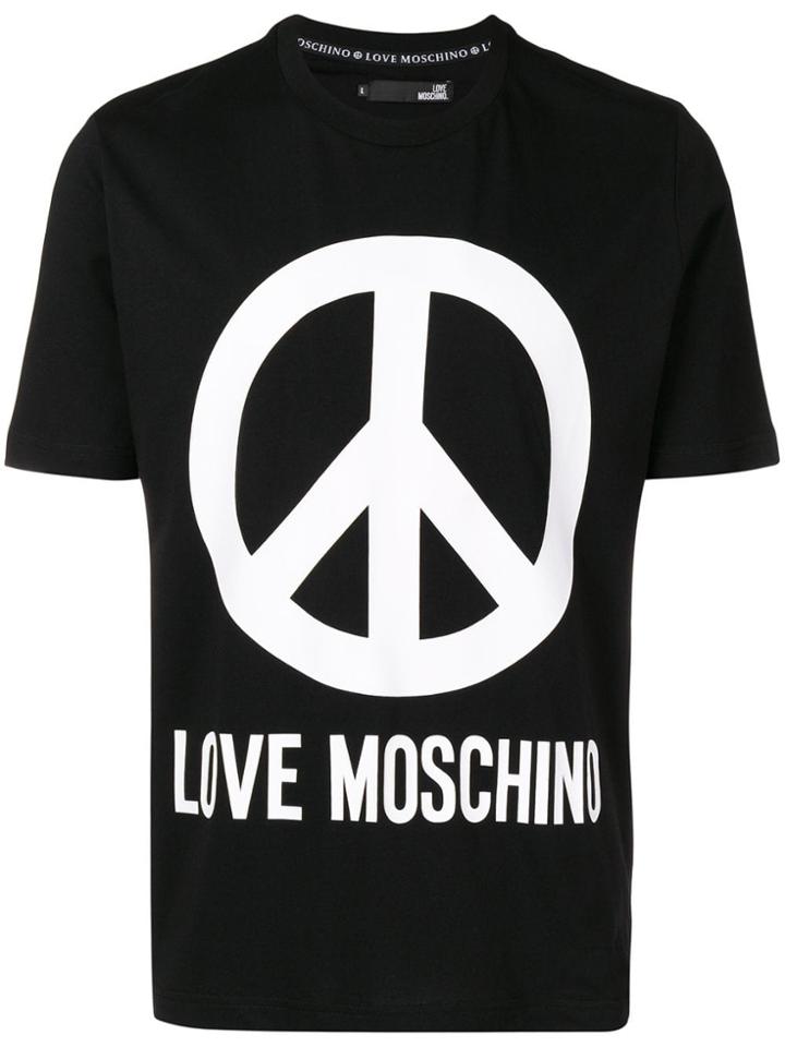 Love Moschino Peace Sign T-shirt - Black