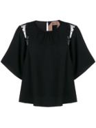 Nº21 Sheer Panels Oversized T-shirt - Black
