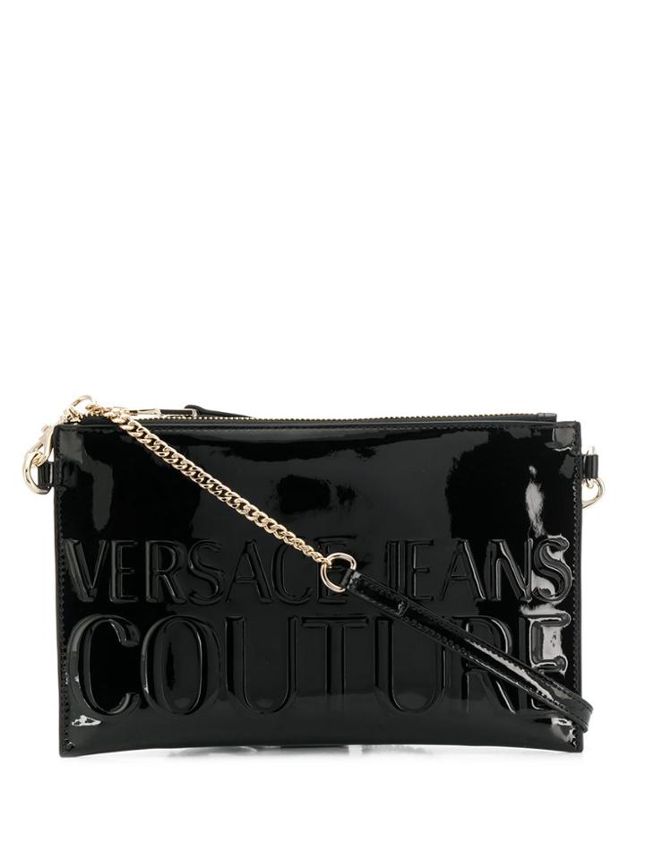 Versace Jeans Couture Logo Embossed Clutch - Black