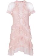 Alexander Mcqueen Frill Lace Dress - Pink & Purple