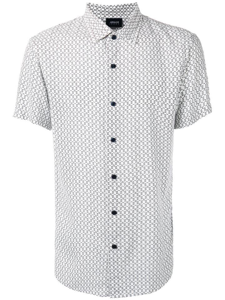 Geometric Print Shortsleeved Shirt - Men - Viscose - Xxxl, White, Viscose, Armani Jeans