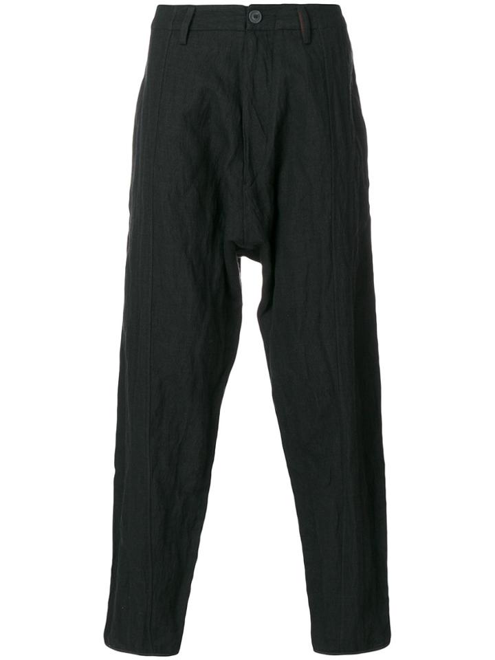Ziggy Chen Rear Flap Pocket Drop-crotch Trousers - Black