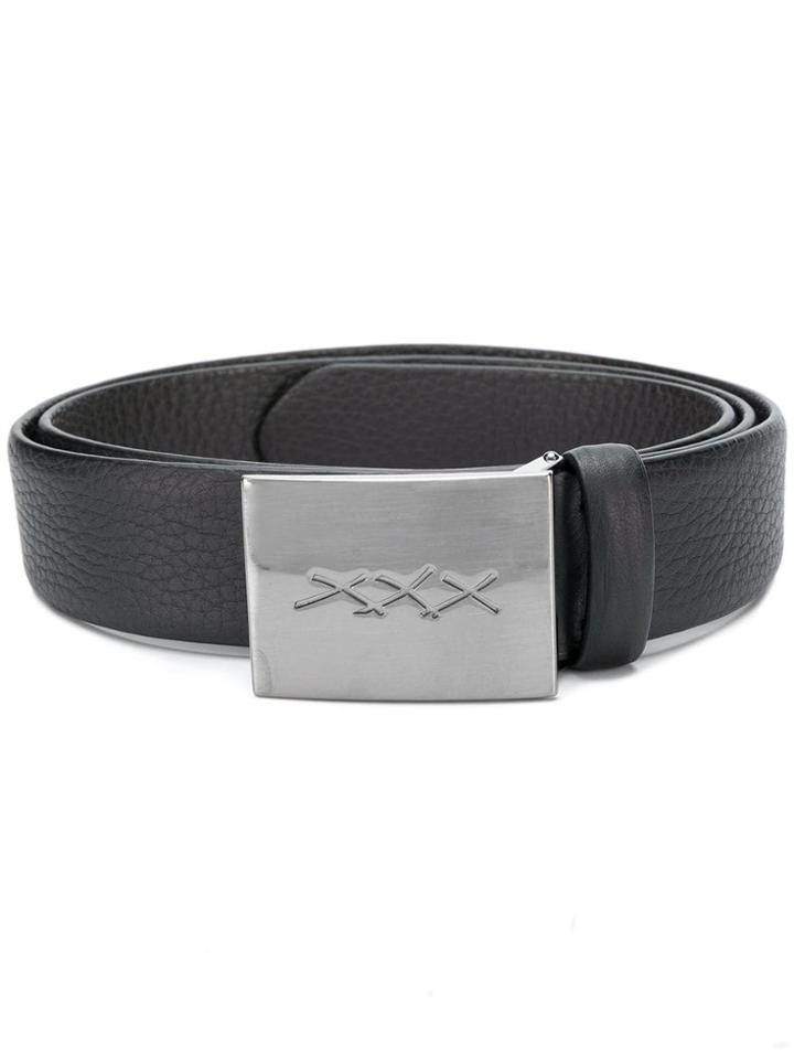 Ermenegildo Zegna Couture Xxx Engraved Belt - Black